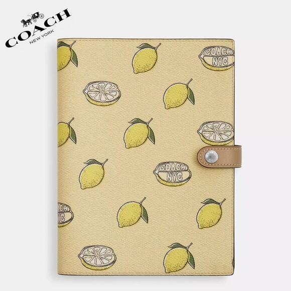 🍋Coach Notebook With Lemon Print - Picture 1 of 6